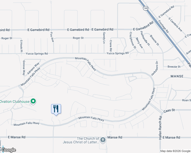 map of restaurants, bars, coffee shops, grocery stores, and more near 5407 Splendido Avenue in Pahrump