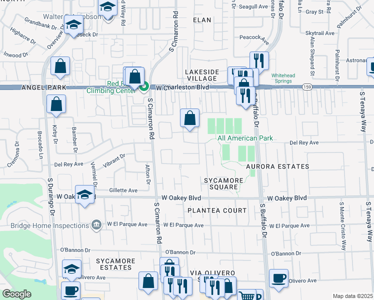 map of restaurants, bars, coffee shops, grocery stores, and more near 8000 Clock Tower Court in Las Vegas