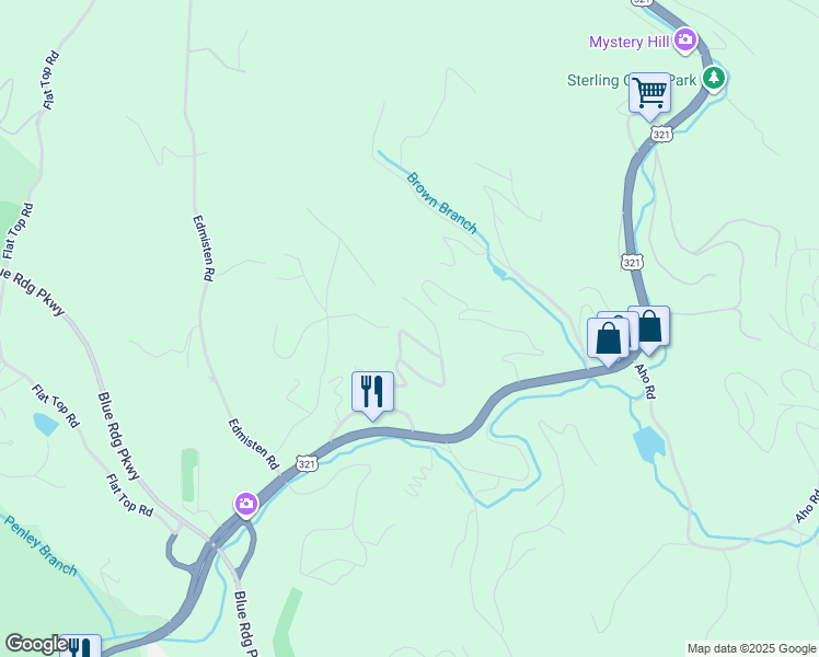 map of restaurants, bars, coffee shops, grocery stores, and more near 345 Ski Crest Park Road in Blowing Rock