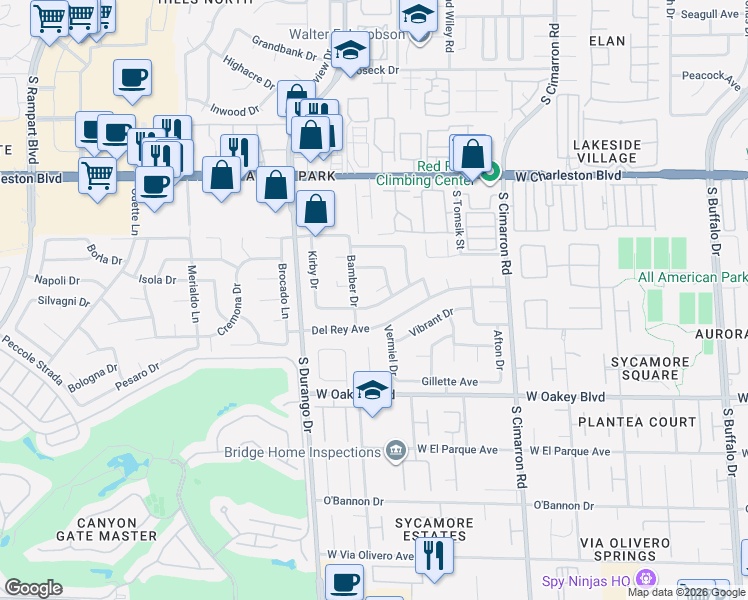 map of restaurants, bars, coffee shops, grocery stores, and more near 8416 Eddy Stone Avenue in Las Vegas