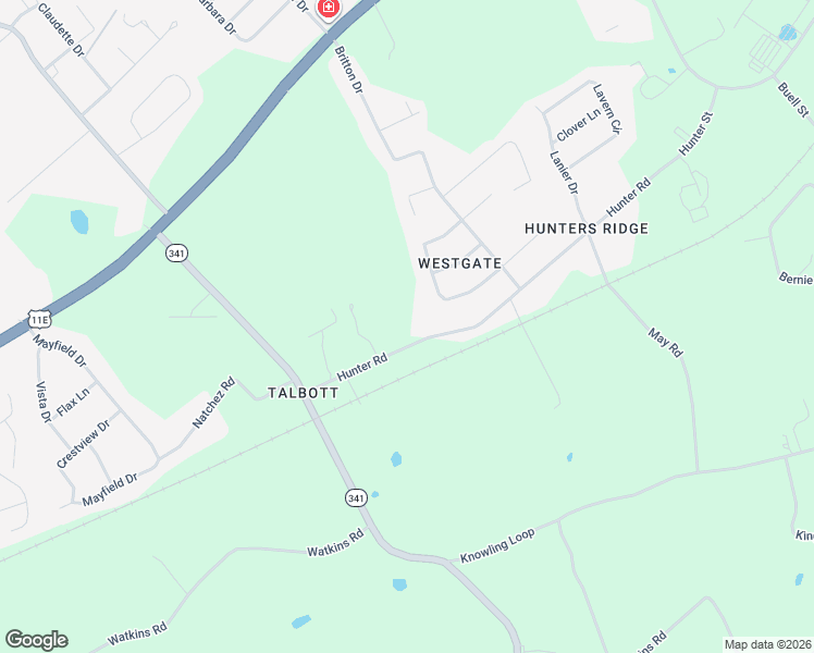 map of restaurants, bars, coffee shops, grocery stores, and more near 7140 Hunter Road in Talbott