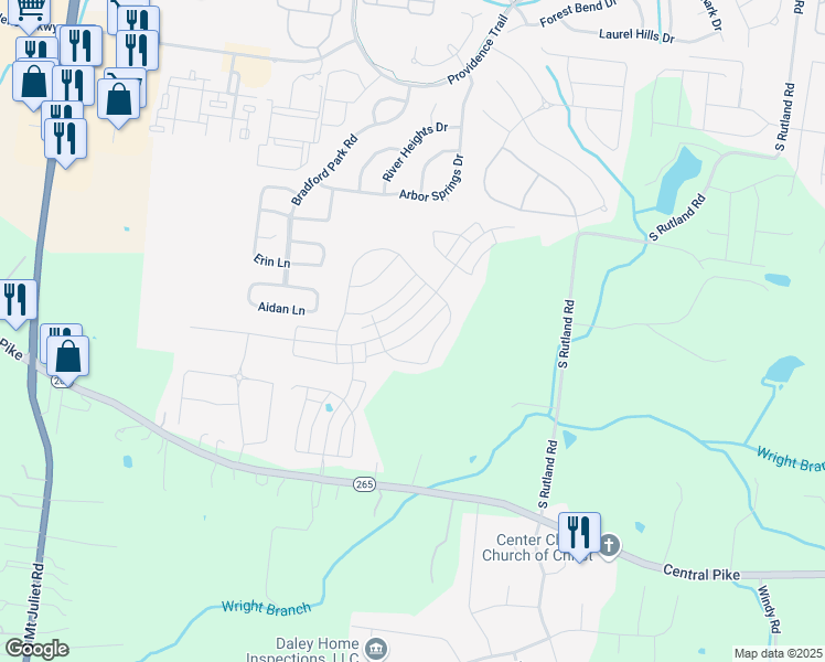 map of restaurants, bars, coffee shops, grocery stores, and more near 1126 Carlisle Place in Mt. Juliet