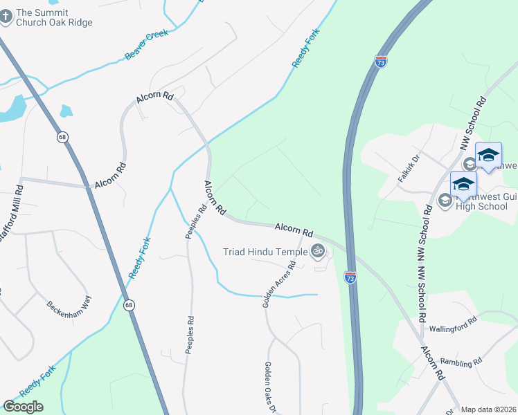 map of restaurants, bars, coffee shops, grocery stores, and more near 7776 Alcorn Road in Greensboro