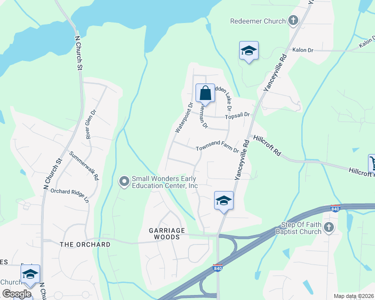 map of restaurants, bars, coffee shops, grocery stores, and more near 712 Townsend Farm Drive in Browns Summit