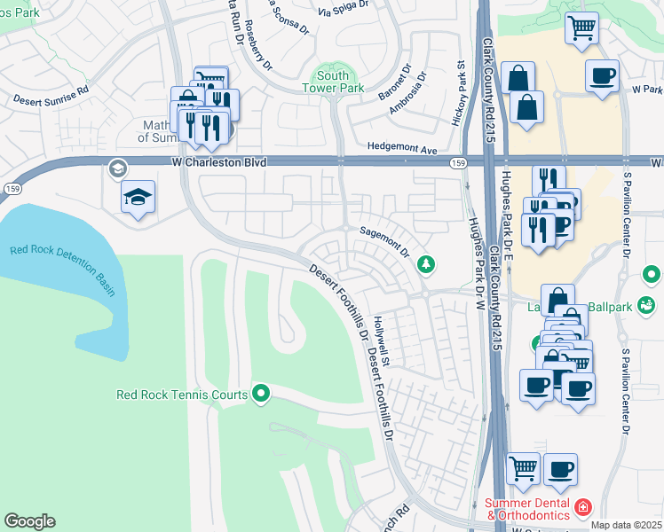 map of restaurants, bars, coffee shops, grocery stores, and more near 11478 Ogden Mills Drive in Las Vegas