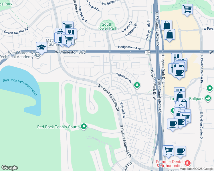 map of restaurants, bars, coffee shops, grocery stores, and more near 11478 Ogden Mills Drive in Las Vegas