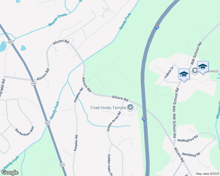 map of restaurants, bars, coffee shops, grocery stores, and more near 6206 Bateman Court in Greensboro