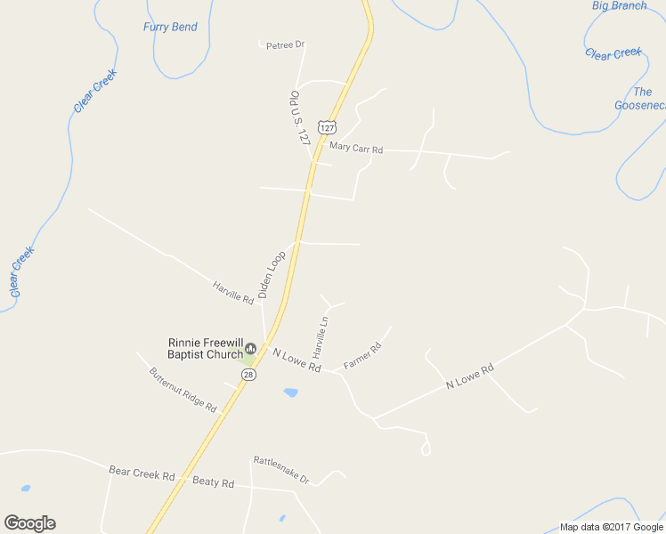 map of restaurants, bars, coffee shops, grocery stores, and more near 15616 U.S. 127 in Crossville