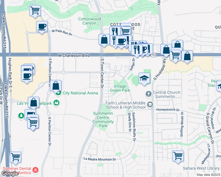 map of restaurants, bars, coffee shops, grocery stores, and more near 10462 Rose Park Avenue in Las Vegas