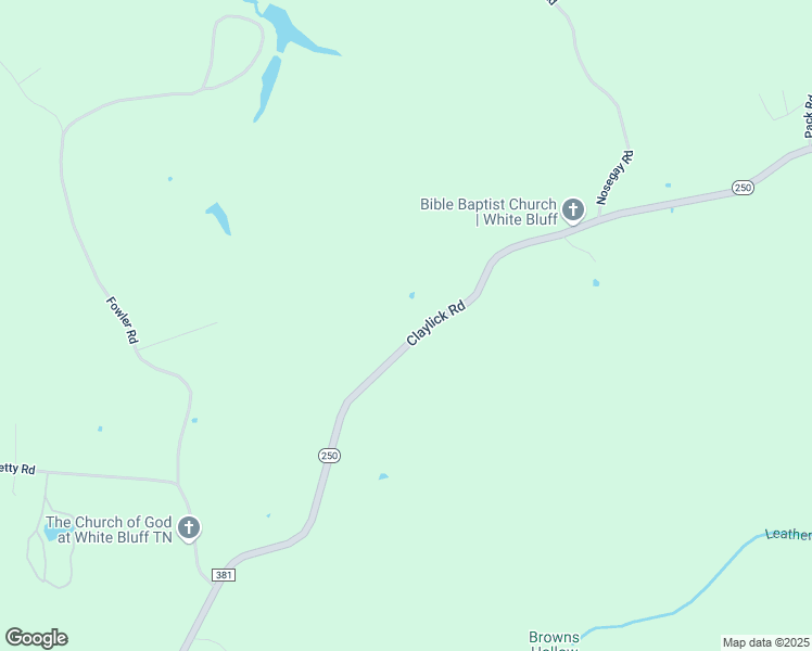 map of restaurants, bars, coffee shops, grocery stores, and more near 1231 Claylick Road in White Bluff