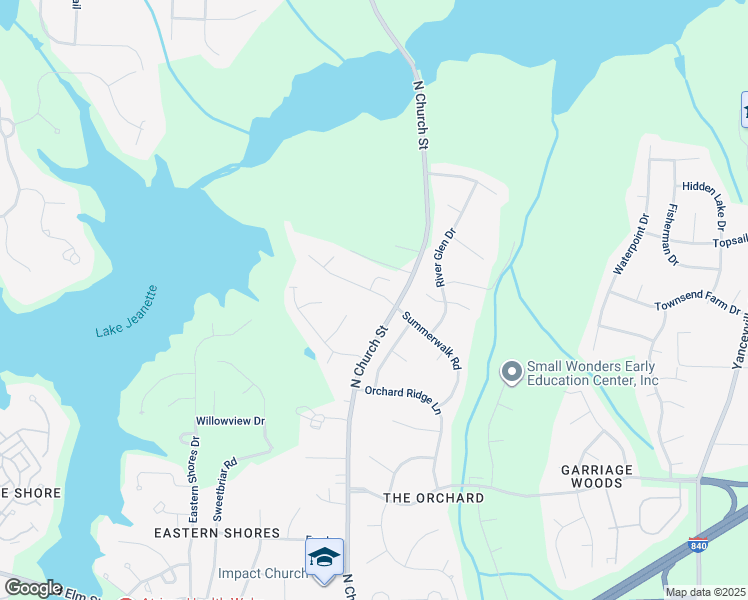 map of restaurants, bars, coffee shops, grocery stores, and more near 402 Summerwalk Road in Greensboro