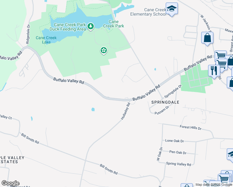 map of restaurants, bars, coffee shops, grocery stores, and more near 895-925 Buffalo Valley Road in Cookeville