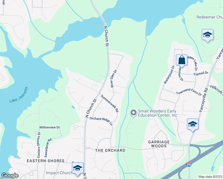 map of restaurants, bars, coffee shops, grocery stores, and more near 5701 River Glen Drive in Greensboro