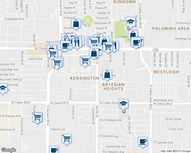map of restaurants, bars, coffee shops, grocery stores, and more near 1452 Rothwell Court in Las Vegas