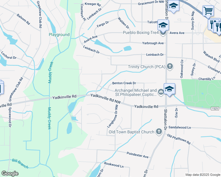 map of restaurants, bars, coffee shops, grocery stores, and more near 4025 Clarendon Avenue in Winston-Salem