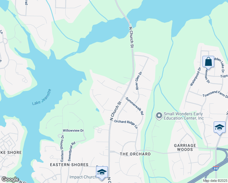 map of restaurants, bars, coffee shops, grocery stores, and more near 318 Summerwalk Road in Greensboro