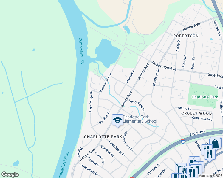 map of restaurants, bars, coffee shops, grocery stores, and more near 514 Basswood Avenue in Nashville