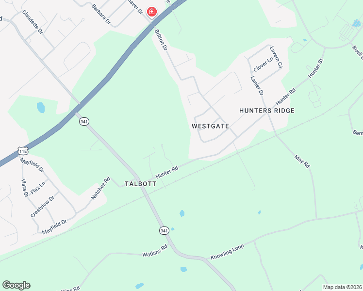 map of restaurants, bars, coffee shops, grocery stores, and more near 7140 Hunter Road in Talbott