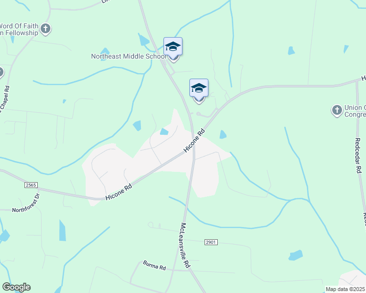map of restaurants, bars, coffee shops, grocery stores, and more near 5505 East Hiddenbrook Drive in McLeansville