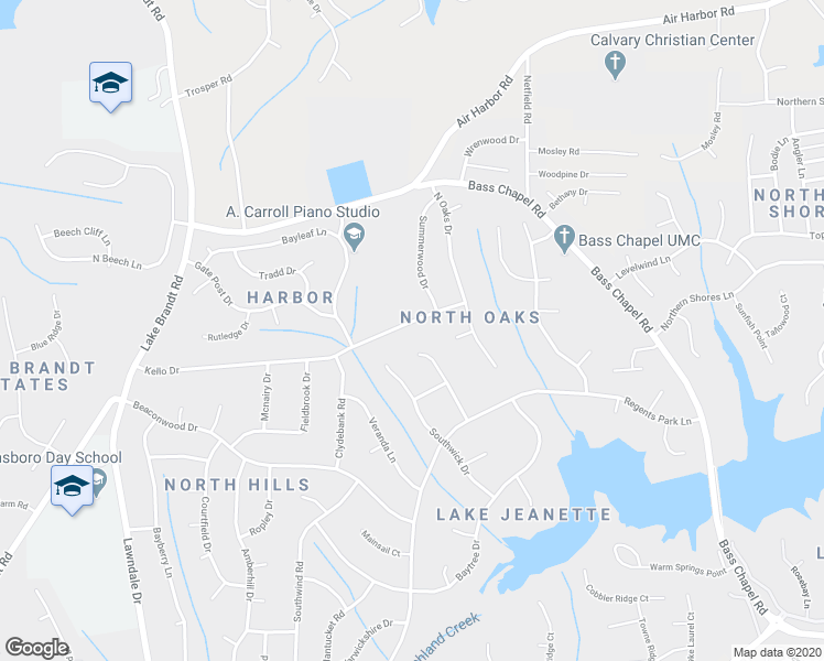 map of restaurants, bars, coffee shops, grocery stores, and more near 1805 Kello Drive in Greensboro