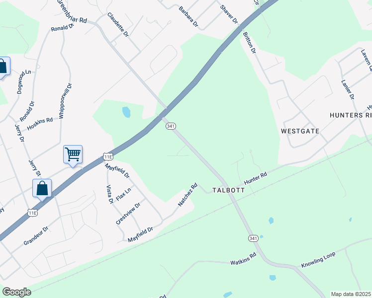 map of restaurants, bars, coffee shops, grocery stores, and more near 7315 Avonlea Way in Morristown