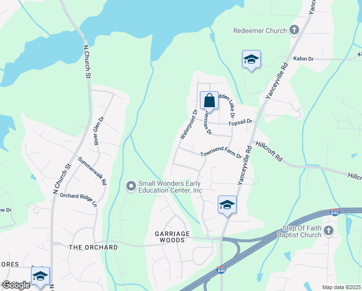 map of restaurants, bars, coffee shops, grocery stores, and more near 701 Townsend Farm Drive in Browns Summit