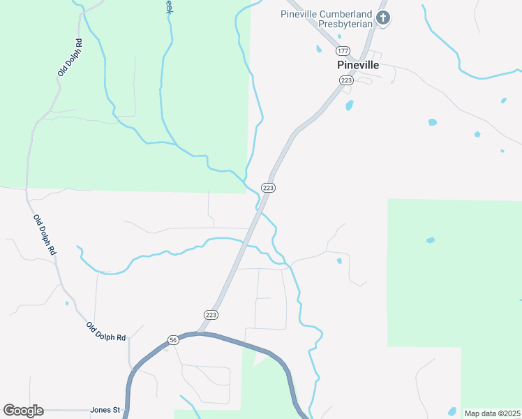 map of restaurants, bars, coffee shops, grocery stores, and more near 394 Arkansas 223 in Pineville