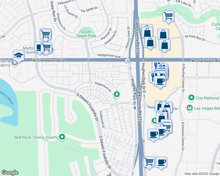 map of restaurants, bars, coffee shops, grocery stores, and more near 11323 Gravitation Drive in Las Vegas