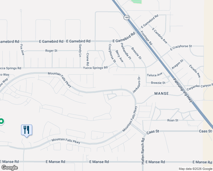 map of restaurants, bars, coffee shops, grocery stores, and more near 5678 East Victoria Falls Drive in Pahrump
