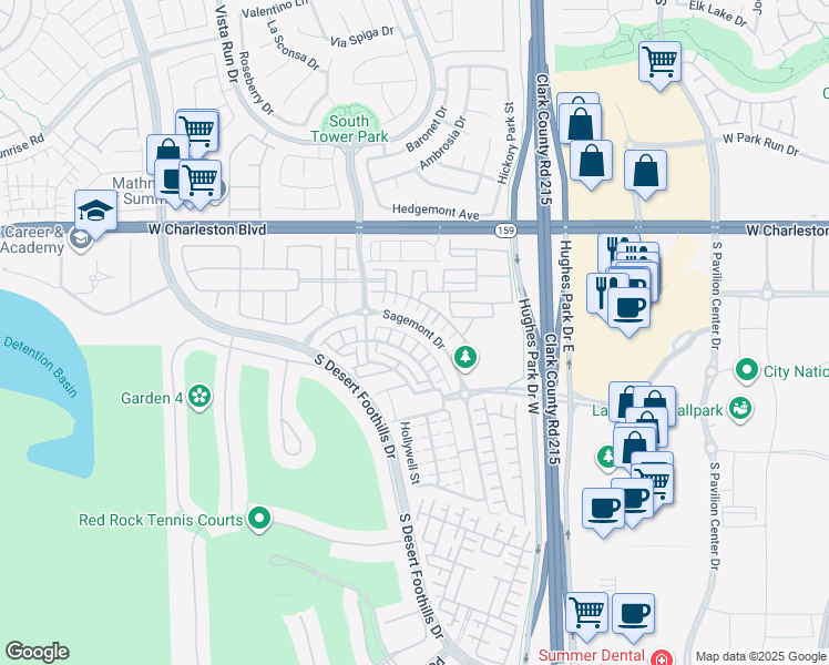 map of restaurants, bars, coffee shops, grocery stores, and more near 11355 Gravitation Drive in Las Vegas