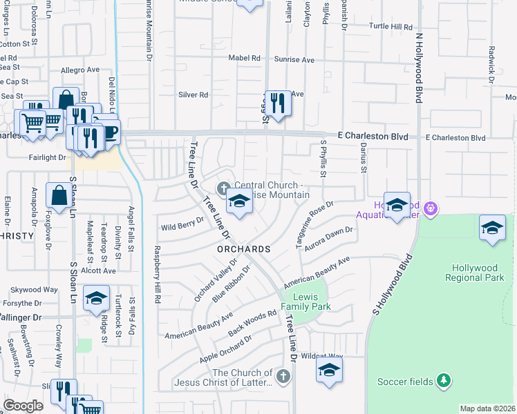 map of restaurants, bars, coffee shops, grocery stores, and more near 6301 Black Mesa Court in Las Vegas