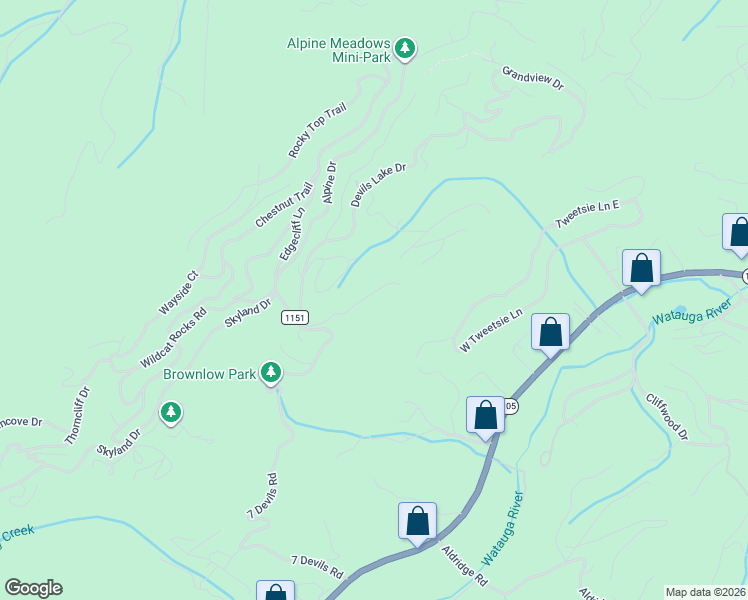 map of restaurants, bars, coffee shops, grocery stores, and more near 348 Chinkapin Ridge Road in Banner Elk