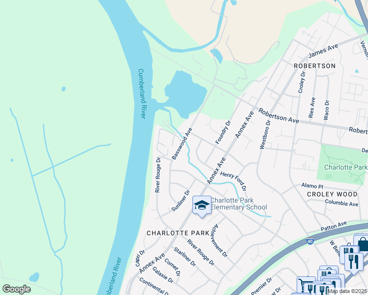 map of restaurants, bars, coffee shops, grocery stores, and more near 514 Basswood Avenue in Nashville