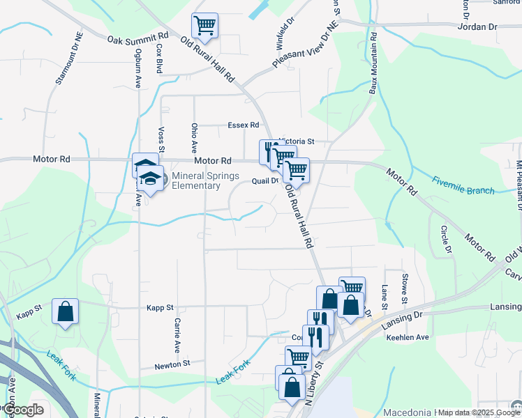 map of restaurants, bars, coffee shops, grocery stores, and more near 1116 Wooded Avenue in Winston-Salem