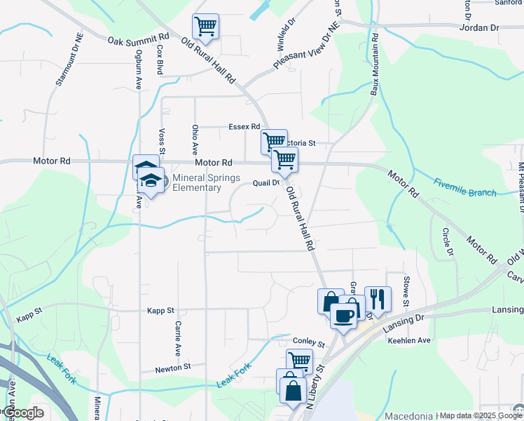 map of restaurants, bars, coffee shops, grocery stores, and more near 1116 Wooded Avenue in Winston-Salem