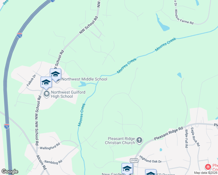 map of restaurants, bars, coffee shops, grocery stores, and more near 5421 Rambling Road in Greensboro