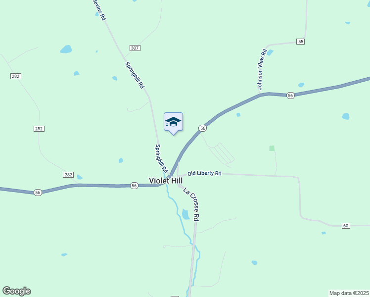 map of restaurants, bars, coffee shops, grocery stores, and more near Arkansas 56 in Violet Hill