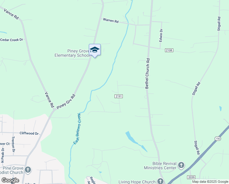 map of restaurants, bars, coffee shops, grocery stores, and more near Bethel Forest Drive in Forsyth County