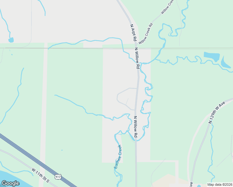 map of restaurants, bars, coffee shops, grocery stores, and more near 1310 North Euchee Creek Boulevard in Sand Springs