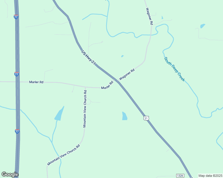 map of restaurants, bars, coffee shops, grocery stores, and more near 2352 Marler Road in Hamptonville