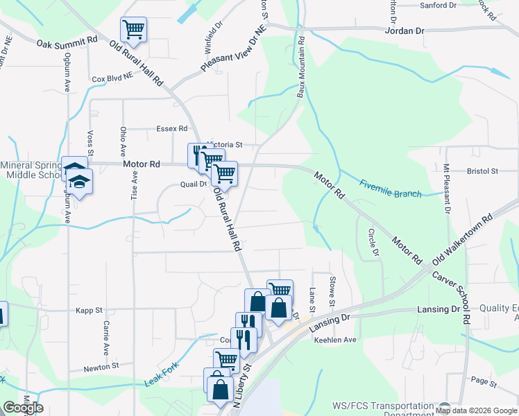 map of restaurants, bars, coffee shops, grocery stores, and more near 1328 Utopia Road in Winston-Salem