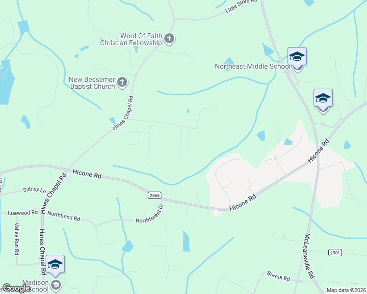 map of restaurants, bars, coffee shops, grocery stores, and more near 4936 Streamside Drive in McLeansville