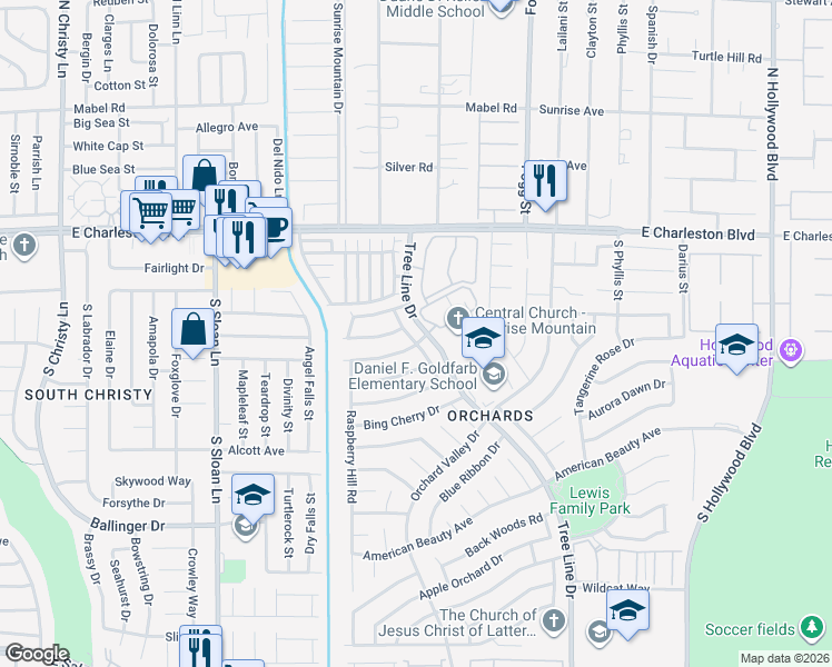 map of restaurants, bars, coffee shops, grocery stores, and more near 1412 Grape Arbor Way in Las Vegas