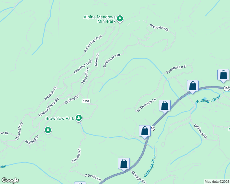 map of restaurants, bars, coffee shops, grocery stores, and more near 348 Chinkapin Ridge Road in Banner Elk