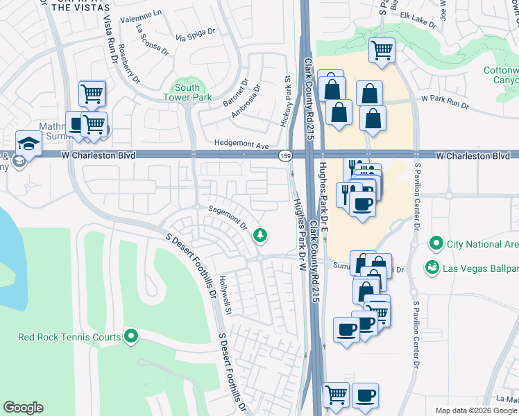 map of restaurants, bars, coffee shops, grocery stores, and more near 11286 Cactus Tower Ave in Las Vegas
