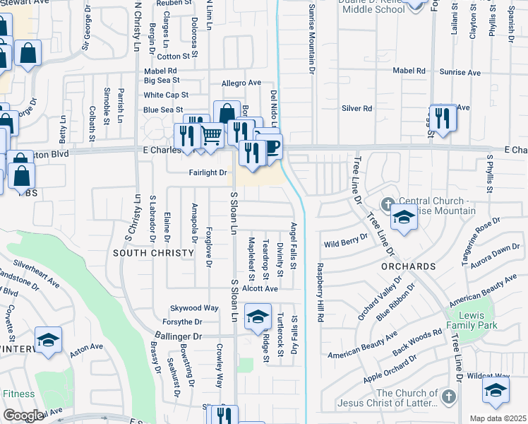 map of restaurants, bars, coffee shops, grocery stores, and more near 5898 Autumn Harvest Avenue in Las Vegas