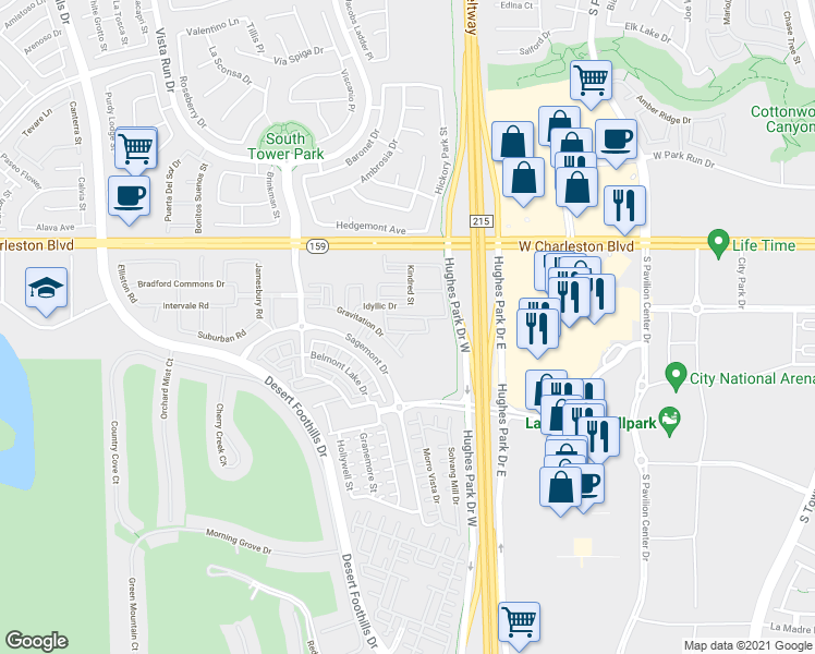 map of restaurants, bars, coffee shops, grocery stores, and more near 11249 Essence Point Avenue in Las Vegas