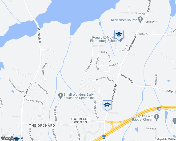 map of restaurants, bars, coffee shops, grocery stores, and more near 5610 Waterpoint Drive in Browns Summit