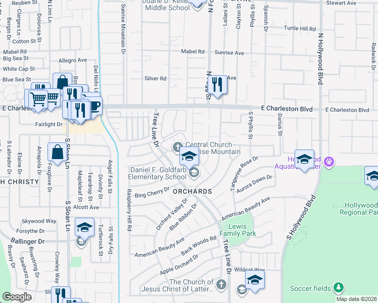 map of restaurants, bars, coffee shops, grocery stores, and more near 6301 Black Mesa Court in Las Vegas