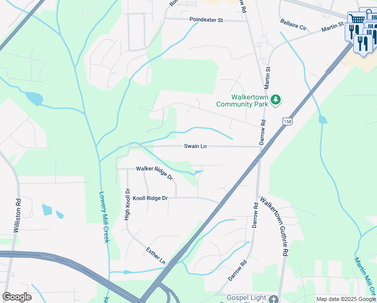 map of restaurants, bars, coffee shops, grocery stores, and more near 4710 Swain Ln in Walkertown